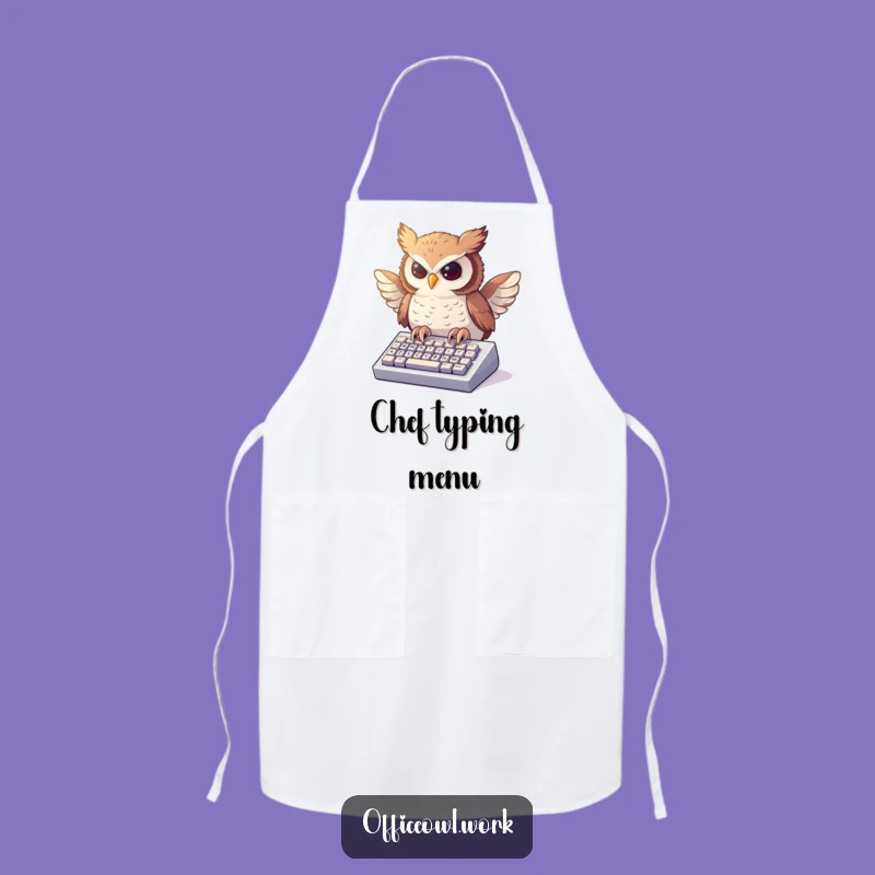 Funny Owl Typing Apron - Kitchen Coding Bird Humor Gift