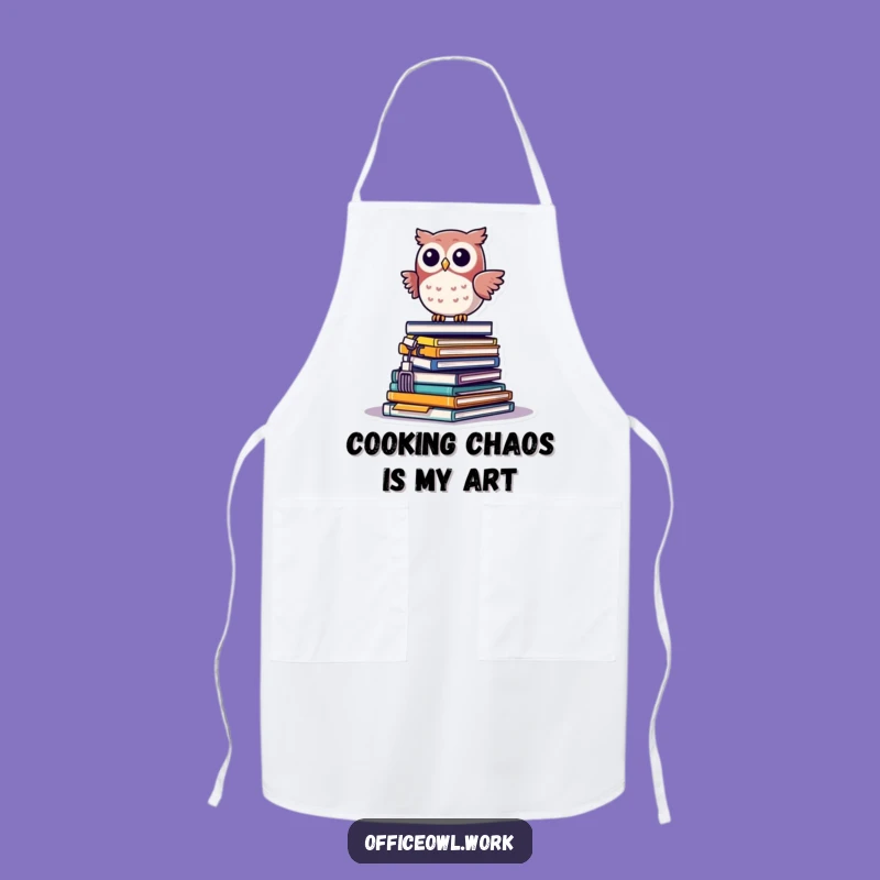 Funny Kawaii Owl Office Chaos Apron - Kitchen Fun for Your Funny Gift Cook
