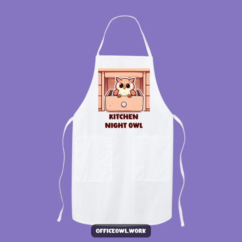 Funny Owl Drawer Apron - Cozy Kitchen Baking Humor Gift