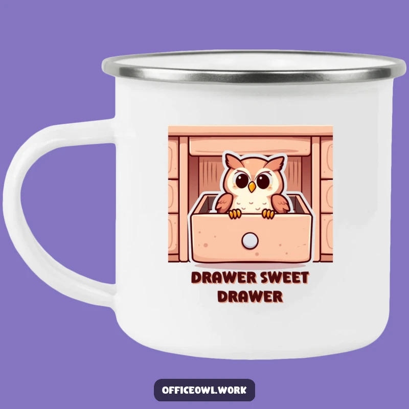 Funny Owl Drawer Camping Mug - Cozy Outdoor Snuggle Gift