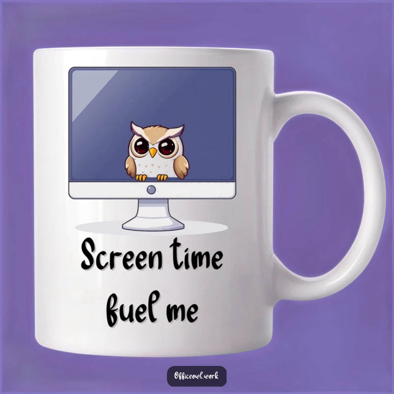 Funny Owl Monitor Mug - Peeking Gamer Bird Gift for Computer Fans