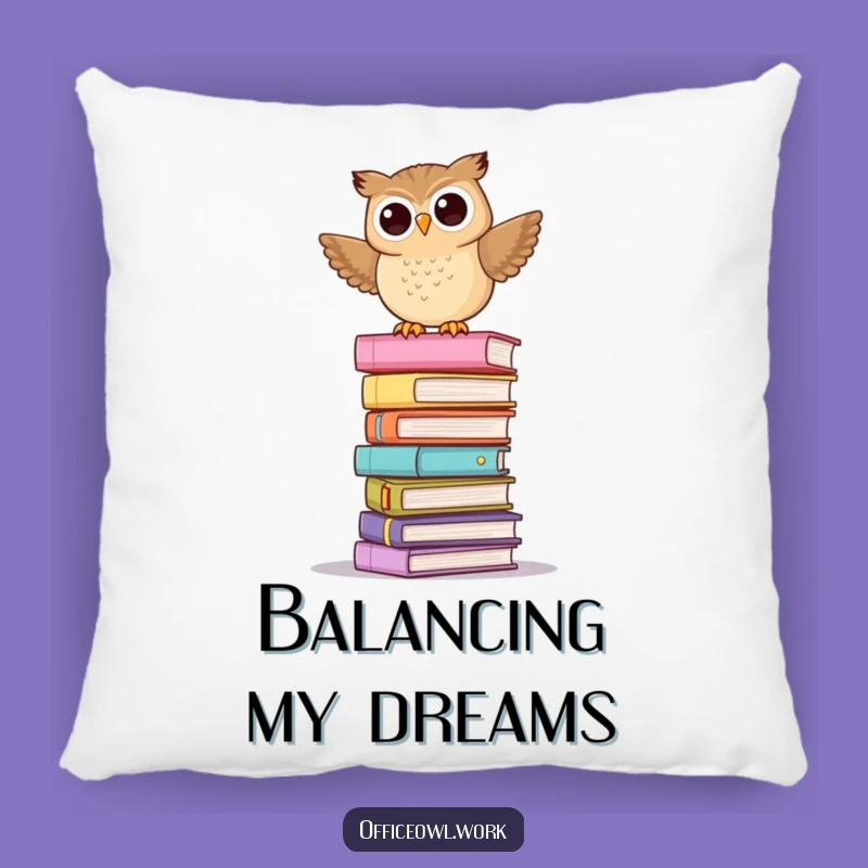 Funny Owl Folder Pillow - Cozy Playful Balancing Bird Gift