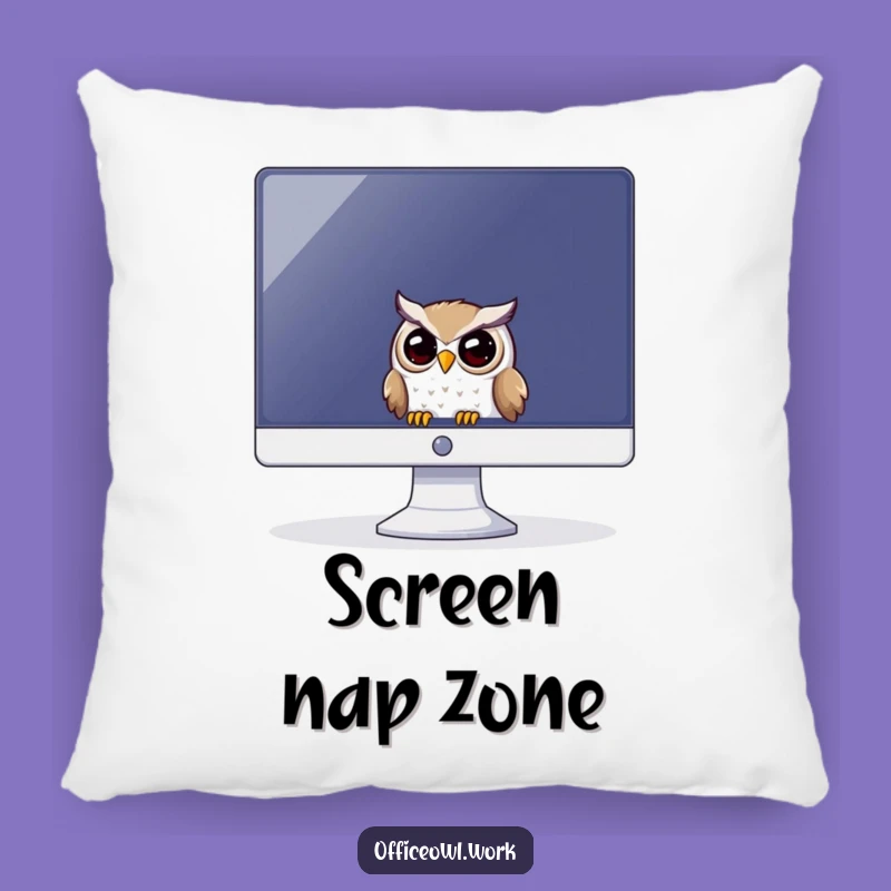 Funny Owl Monitor Pillow - Cozy Peeking Gamer Bird Gift