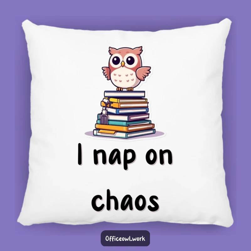 Soft Funny Kawaii Owl Office Pile Pillow - Cozy Funny Gift for Stress Relief