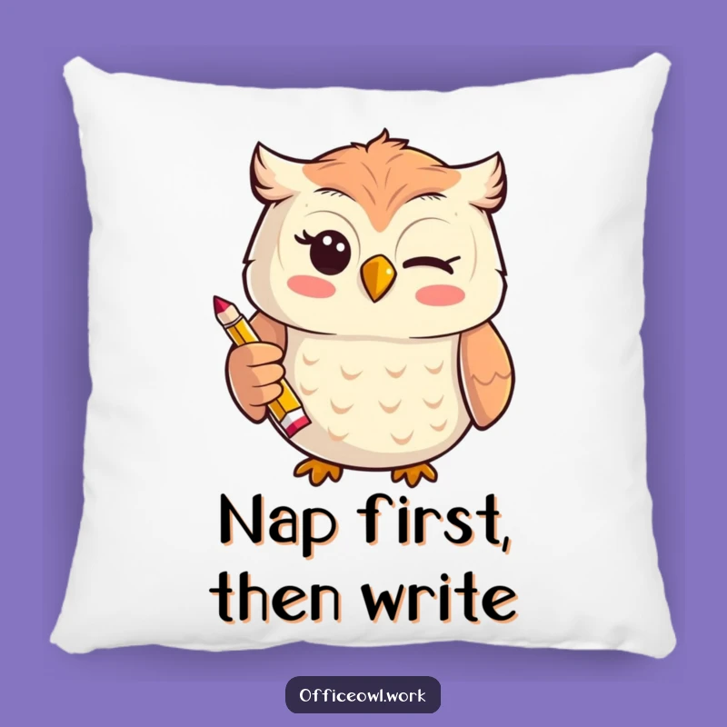Soft Funny Kawaii Owl Pencil Pillow - Cozy Funny Gift for Dreamers