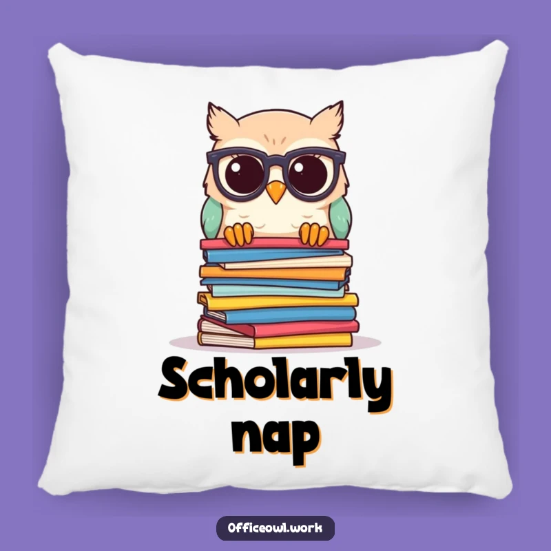 Funny Scholar Owl Pillow: Hilarious Comfort for Bookish Dreams