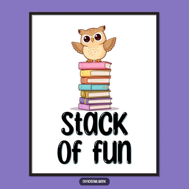 Funny Owl Folder Digital Art - Balancing Bird Printable Gift