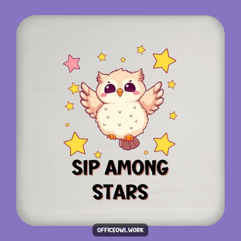 Funny Flying Owl Sticky Note Coaster: Protect Surfaces with Hilarious Whimsy