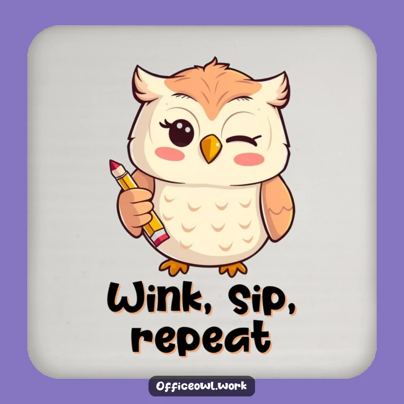 Funny Kawaii Owl Pencil Coaster - Protect Surfaces with Funny Artistic Flair