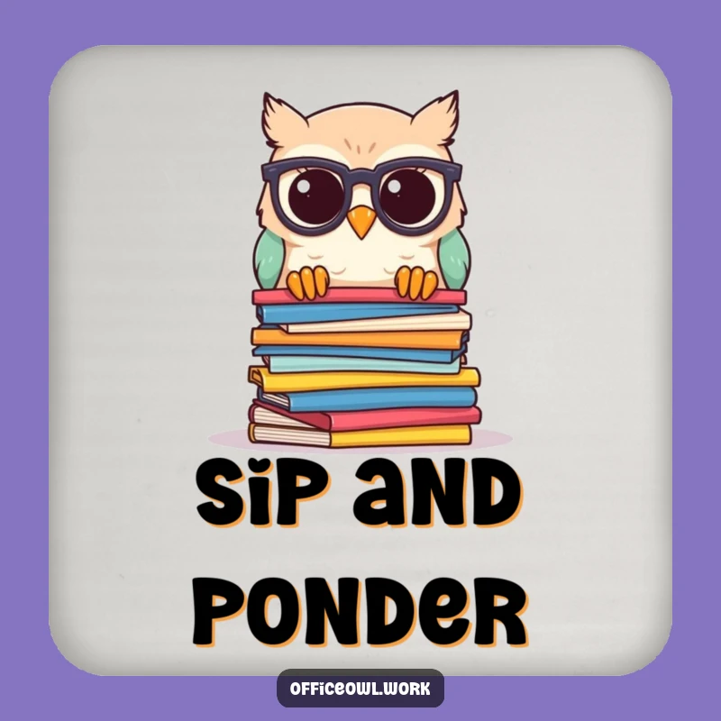 Funny Scholar Owl Coaster: Protect Surfaces with Hilarious Intellect