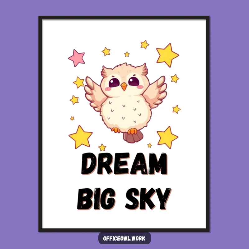 Funny Flying Owl Sticky Note Poster: Hilarious Wall Art for Dreamy Spaces