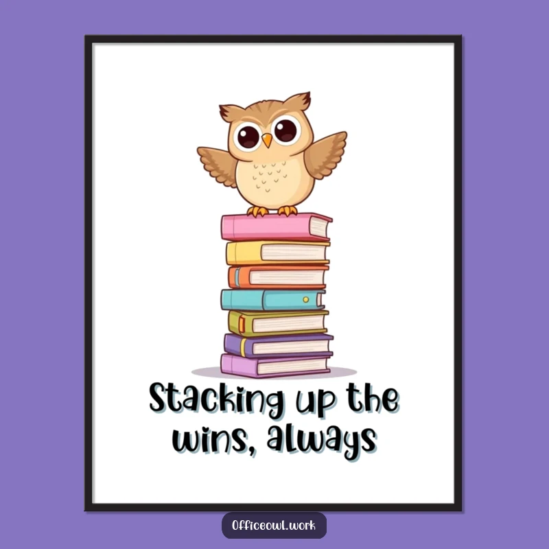 Free Printable Wall Art: Balancing Owl Design, Whimsical Downloadable Decor