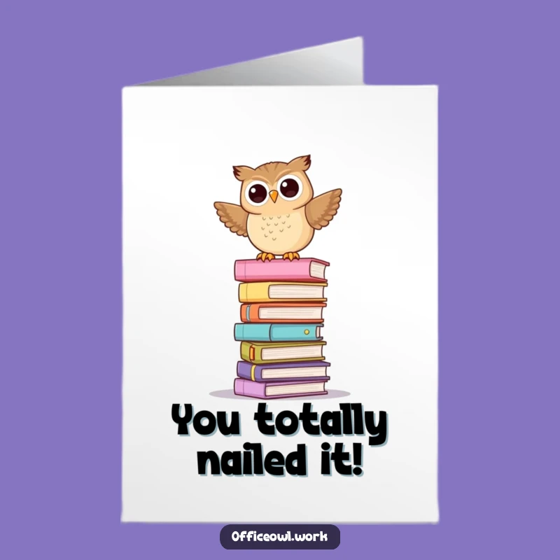Free Printable Congrats Card: Balancing Owl, Unique Downloadable Gift