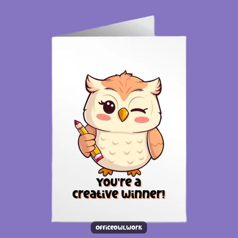 Free Printable Congrats Card: Winking Owl Seals the Deal, Downloadable Gift