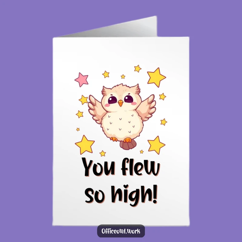 Free Printable Owl Congrats Card: Starry Success Soar Downloadable Cheers