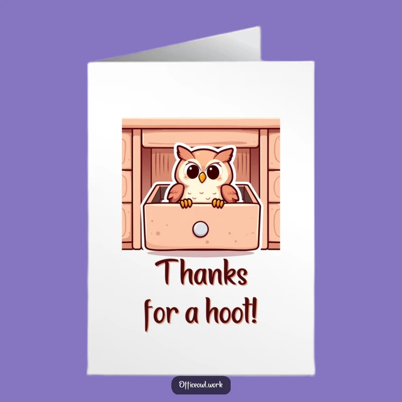 Free Printable Thank You Card: Cozy Owl Drawer, Heartfelt Downloadable Gift