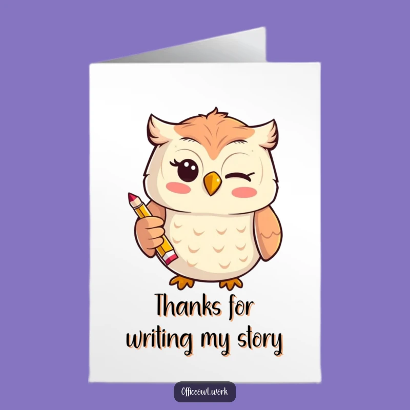 Free Printable Thank You Card: Winking Owl Gratitude, Sweet Downloadable Gift