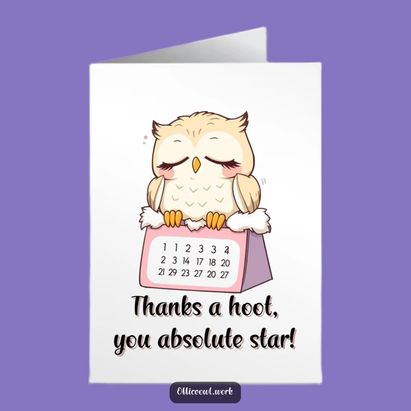 Hilarious Free Printable Thank You Card: Sleepy Owl Appreciation, Downloadable Gift