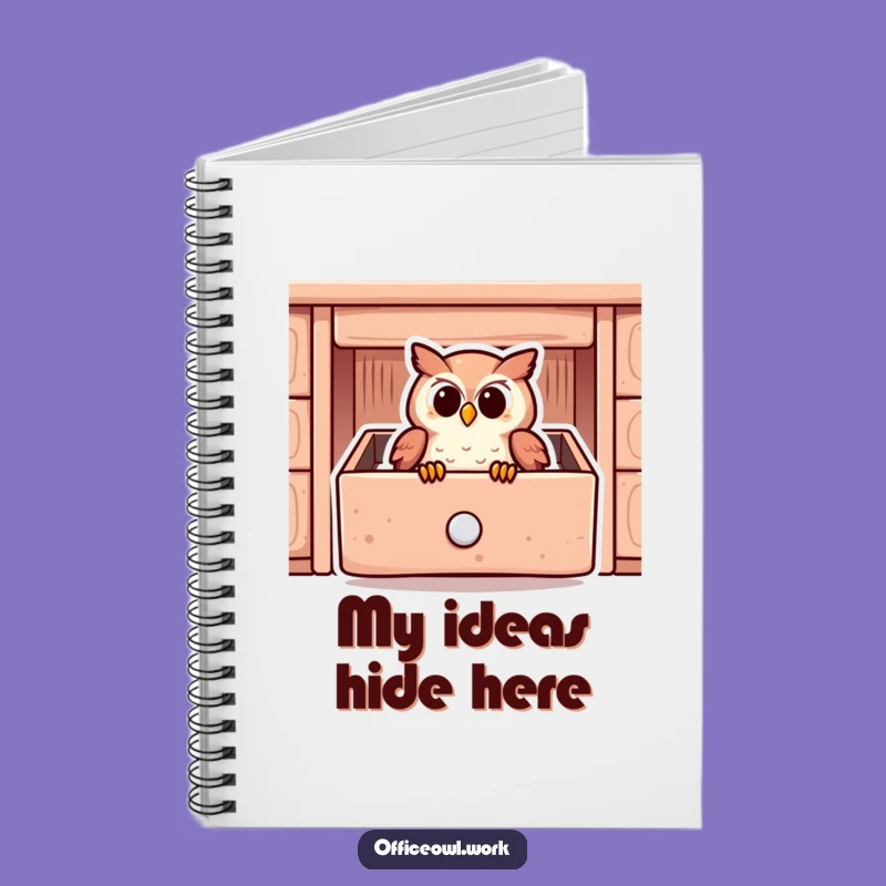 Funny Owl Drawer Notebook - Cozy Snuggled Owl Journal Gift