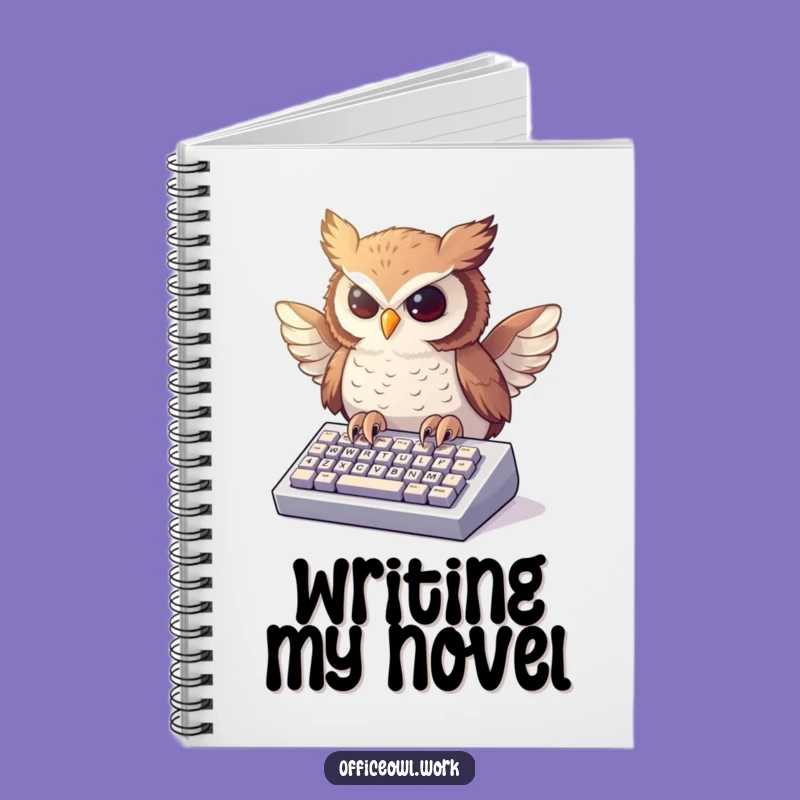 Funny Owl Typing Notebook - Enthusiastic Keyboard Bird Journal Gift