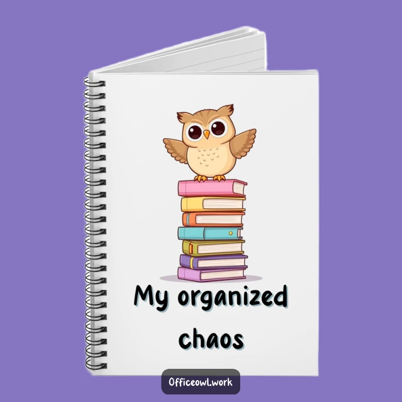 Funny Owl Folder Notebook - Playful Balancing Bird Journal Gift