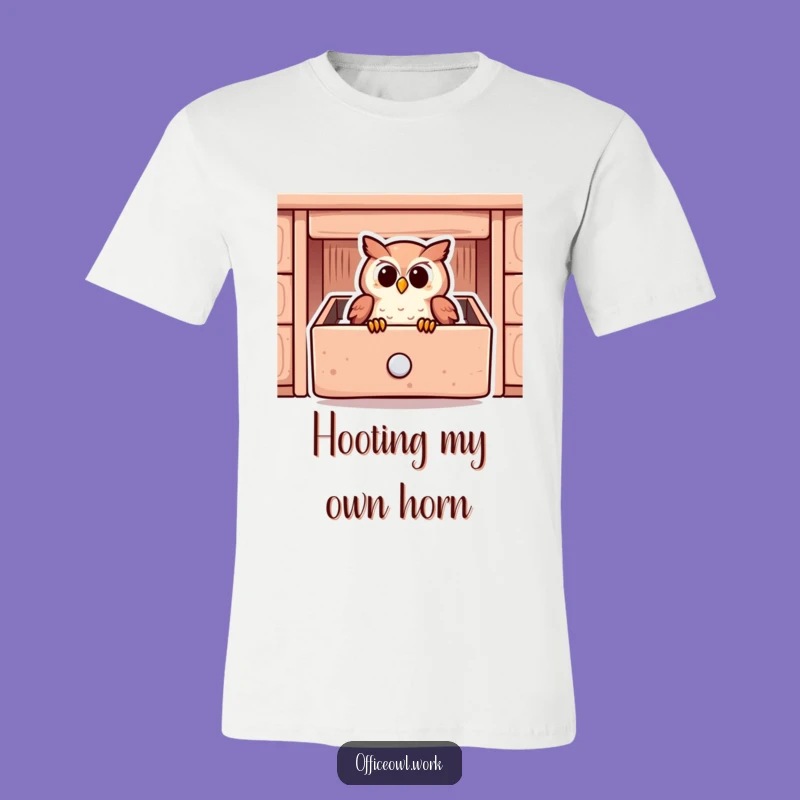Funny Owl Drawer T-Shirt - Cozy Snuggled Owl Humor Tee