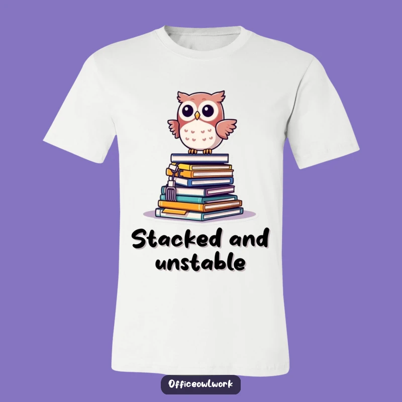 Funny Kawaii Owl Office Balance T-Shirt - A Hilarious Funny Gift for the Daily Grind