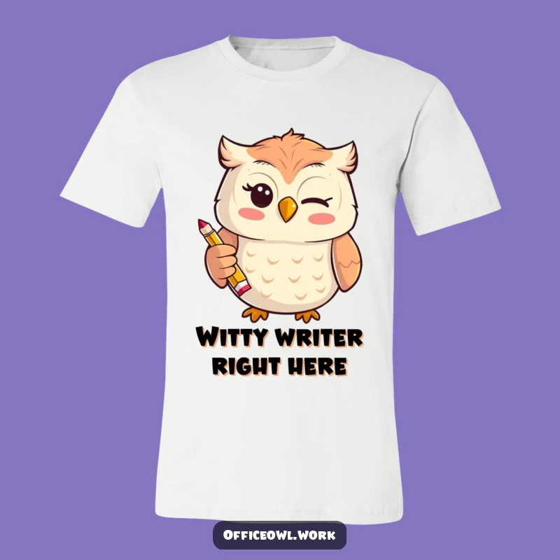 Funny Kawaii Owl Winking Pencil T-Shirt - Humorous Style for Your Funny Gift
