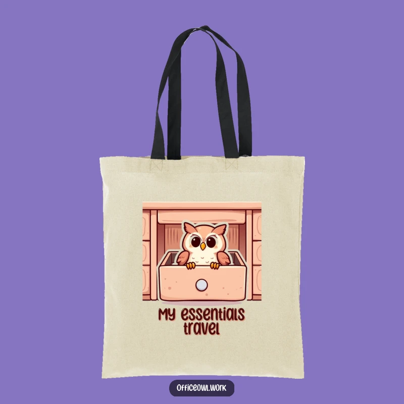 Funny Owl Drawer Tote Bag - Cozy Nesting Owl Shopping Bag