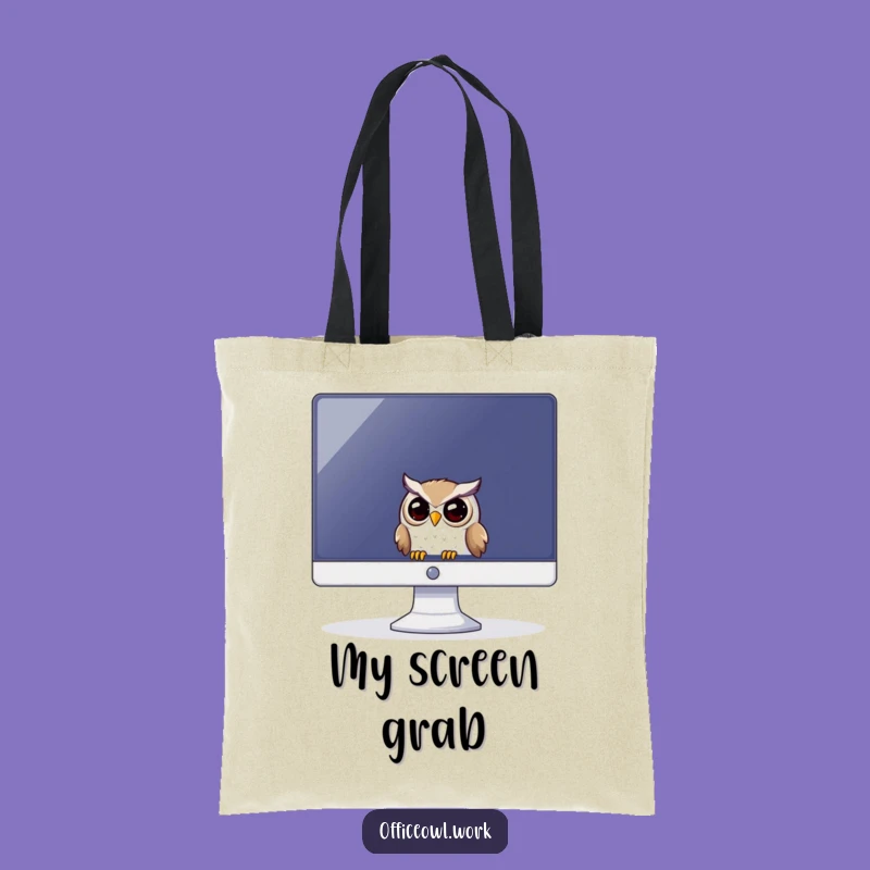 Funny Owl Monitor Tote Bag - Peeking Gamer Bird Bag
